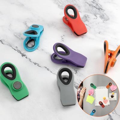 6PCS Multicolor Snack Bag Clips Plastics Fridge Magnets Clips Food Sealing Clips For Food Storage