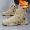 Snow boots winter velvet thickened warm cotton shoes integrated waterproof and non-slip thick-soled side zipper cotton boots