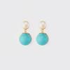 Sterling Silver Freshwater Pearl and Turquoise Retro Earrings - Unique Autumn/Winter Design