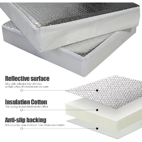 14"X14"X3" Universal Vent Ulator, RV Skylight Cover With Reflective Surface, Skylight Shade For Energy Savings And Sunroof Fits 14 Inch X 14 Inch