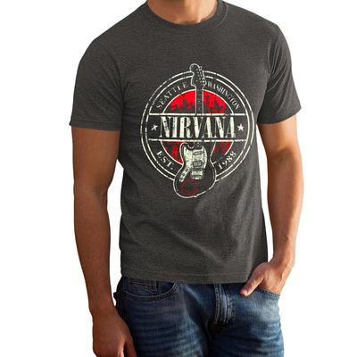 26 VINTAGE FEEL - Nirvana 1988 Merch Vybledle šedá barva Rocková kapela Tričko 100586GG Unisex Tričko