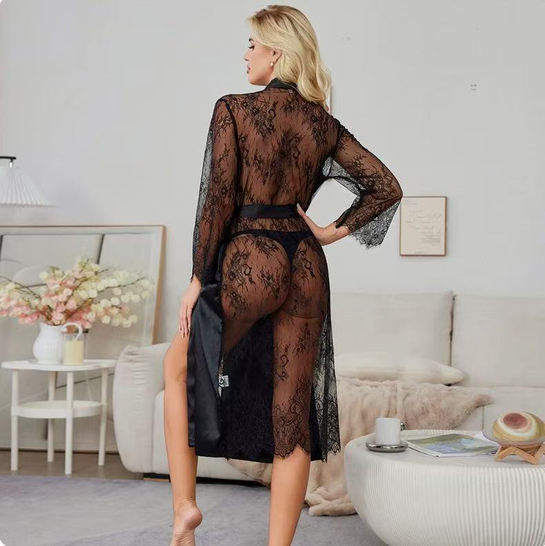 New Sexy Lace Lingerie Bathrobe and Nightgown for Women