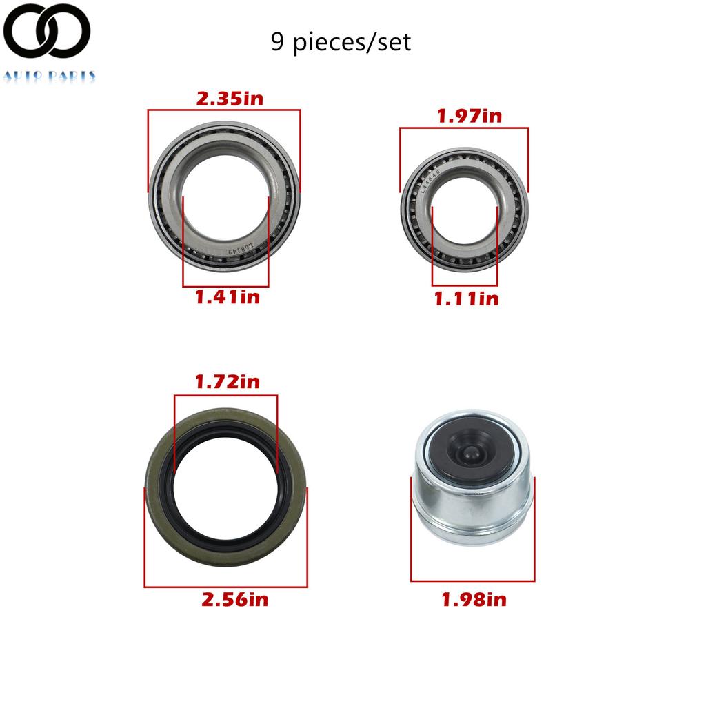 2 Sets 3500 Lb Boat Trailer Axle Bearing Kits L68149 L44649 Bearing Kit 171255TB