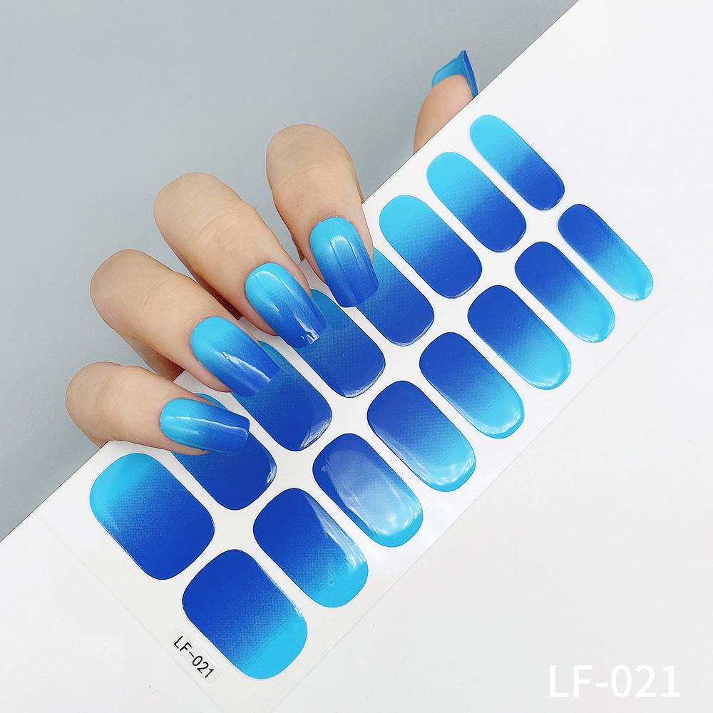 LF No-Bake Waterproof Gel Nail Stickers - Solid, Glitter, Color Block, Gradient Full Cover
