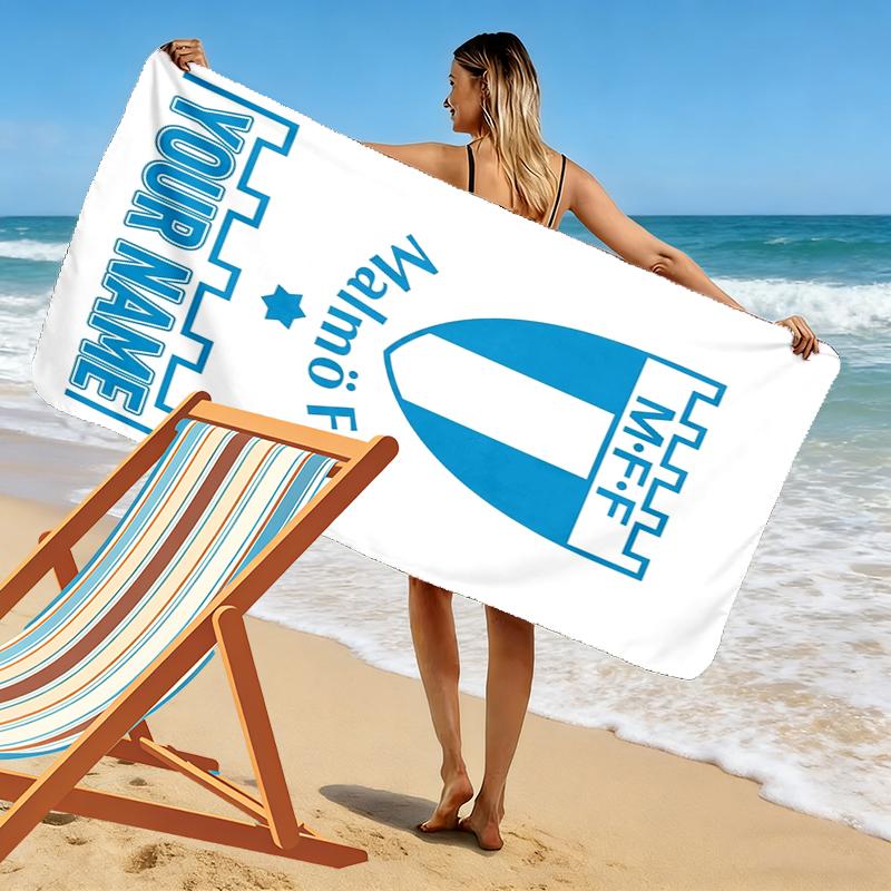 Custom Name Malm Ff Print Beach Towel, Large Soft Quick Dry Towel for Beach Camping Swimming