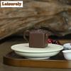 111ml Classic Yixing Purple Clay Teapots Handmade Square Persimmon Balls Pot Raw Ore Mud Kettle Chinese Zisha Tea Set Craft Gift