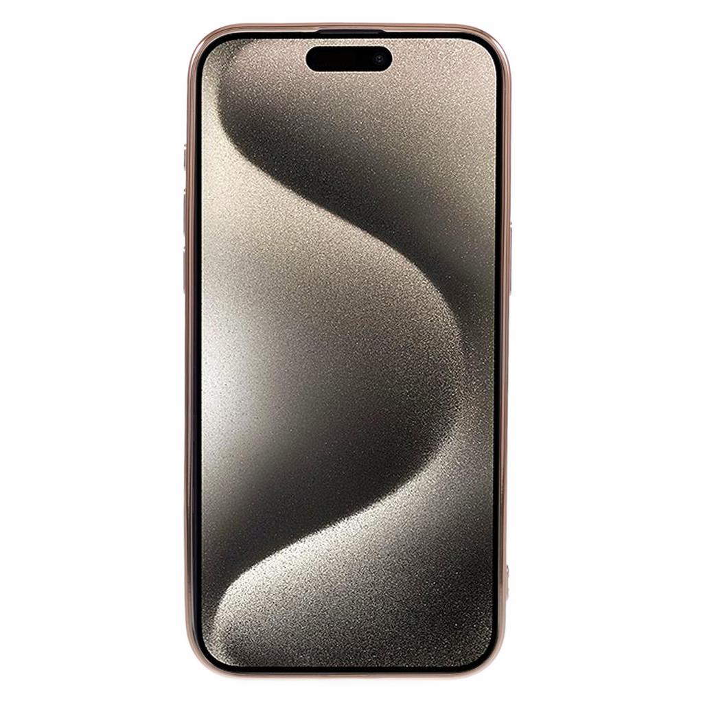 For iPhone 15 Pro Max Case 6D Electroplating Love Heart Anti-Drop TPU Phone Cover