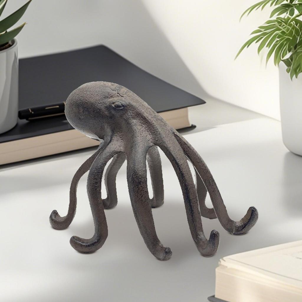 Retro Tier Handyhalter Kreative Dekorative Oktopus Statue für Bücherregal Wohnzimmer Büro Schreibtisch Dekoration Souvenir Geschenk