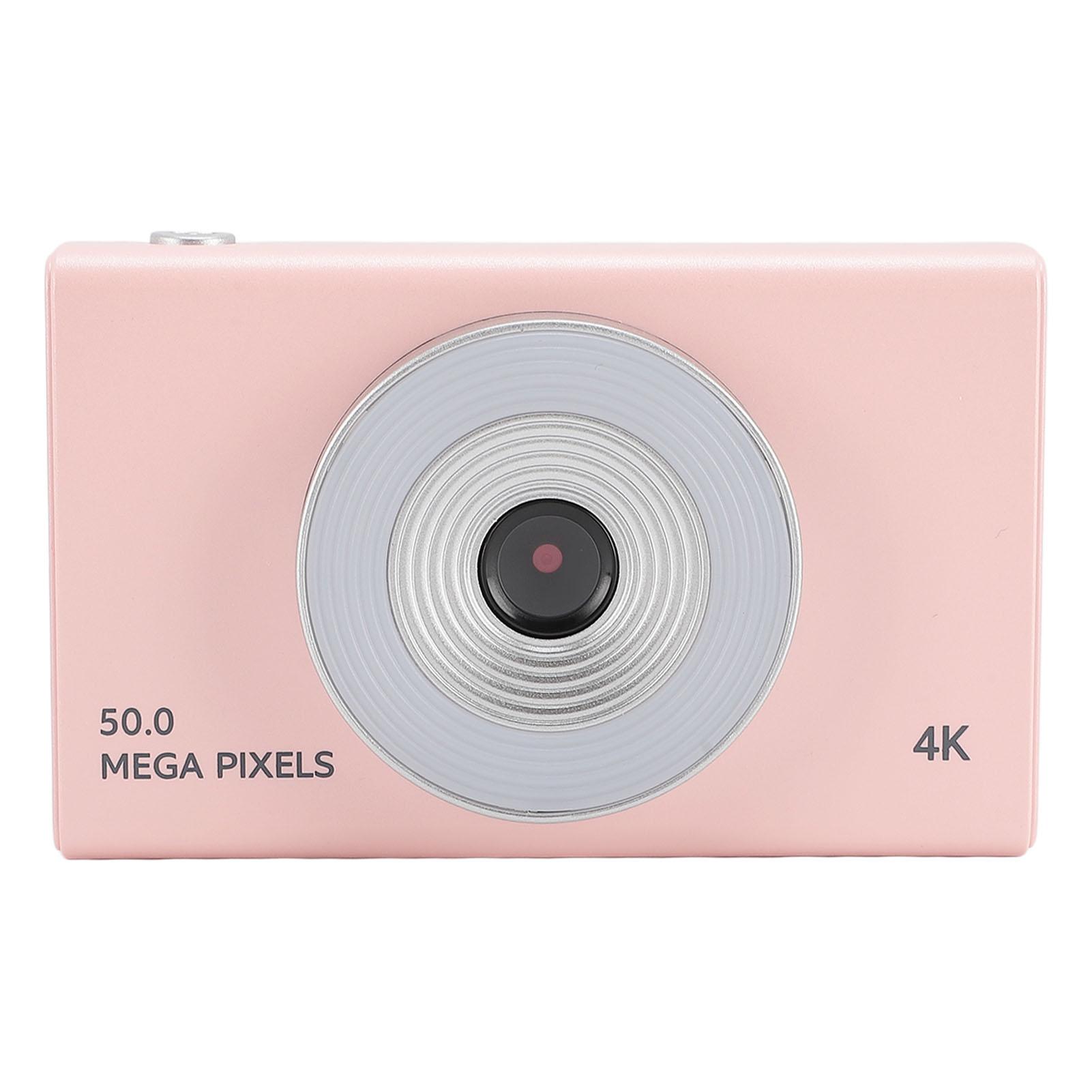 

Детская цифровая камера с заполняющим светом 4K HD Retro CCD 8-кратный зум для студентов, подростков, мальчиков, девочек, пожилых людей розовый