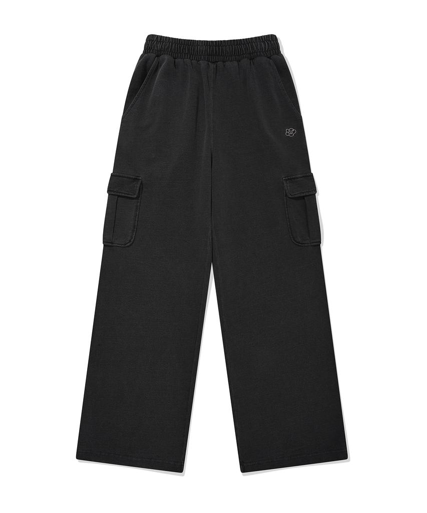 WACKY WILLY Women'S Semi-Wide Washed Cargo Pants Grey