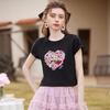 Bailuyu Embroidered Beaded Short Sleeve T-Shirt