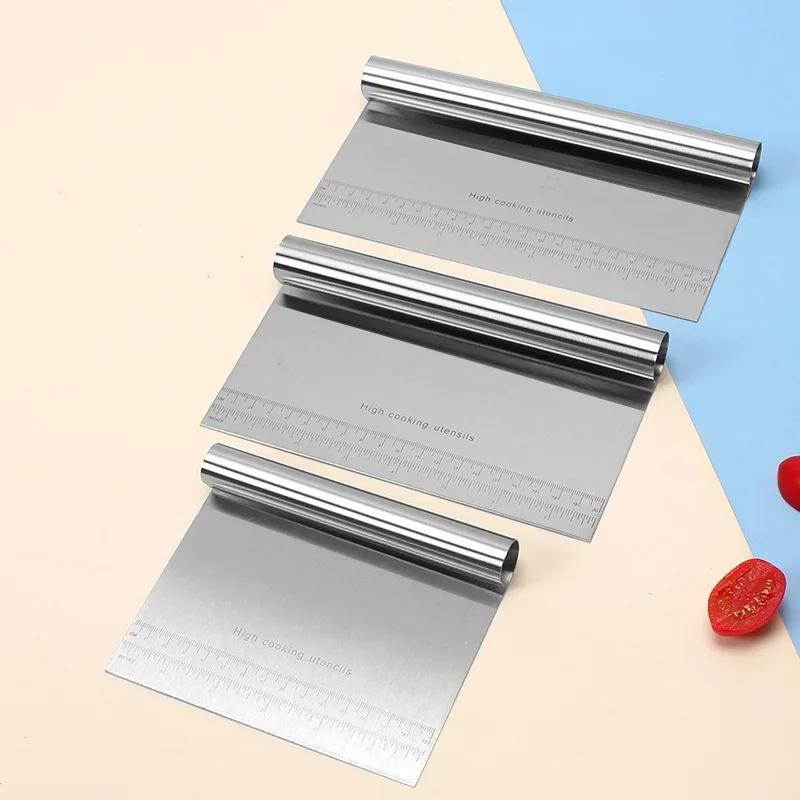 Stainless Steel Kitchens Accessories Cake Scraper Kitchen Utensils Pastry Cutting Machine Cooking Sugar Cube Spatula Bakeware