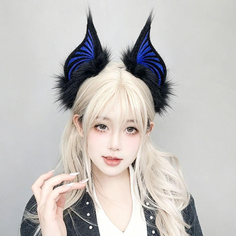 Soft Bat Headband Plush Cosplay Ears Headband Comfortable Plush Headband  Stage Performance