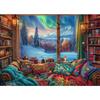MISITU Jigsaw Puzzle, 1000 Pieces, Landscape, Winter, Snow, Book, Cat, Gift, Birthday, Christmas, Stylish Interior Decor, Snow Viewing (50 X 70cm)
