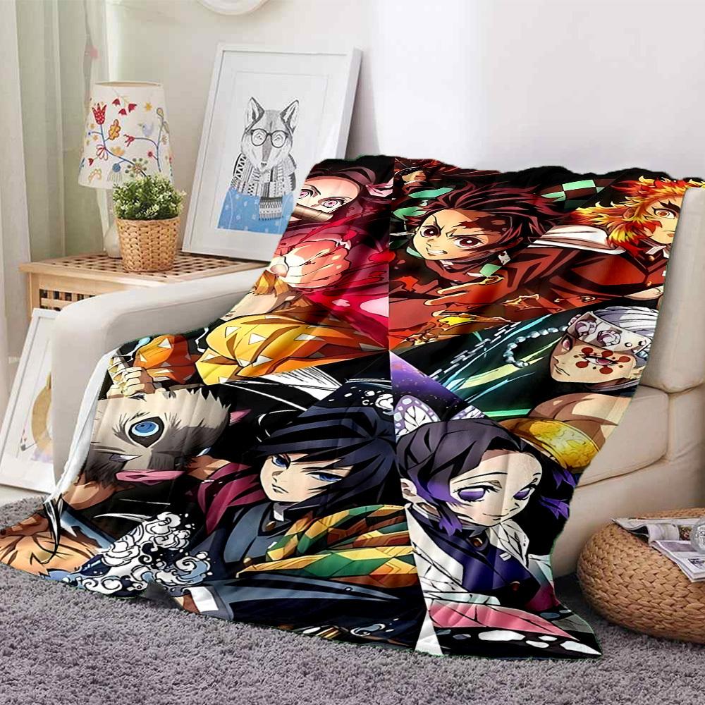 1pc Demon Slayer Blanket Lightweight Flannel Blanket Throw Blanket For Sofa, Bed, Travel, Camping, Livingroom, Office, Couch