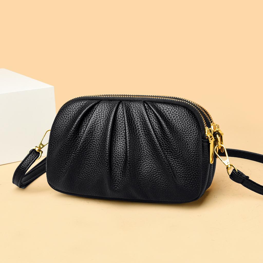 Three-layer Zipper Small Square Bag, Casual and Simple Women's Single-shoulder Crossbody Bag Casually