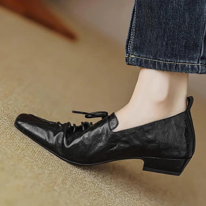 Shoes Women Pumps Elegant High Heels Luxury Sexy Low-heeled Square Toe Black Party Dress Woman Trendy Comfortable Cheap On Sale
