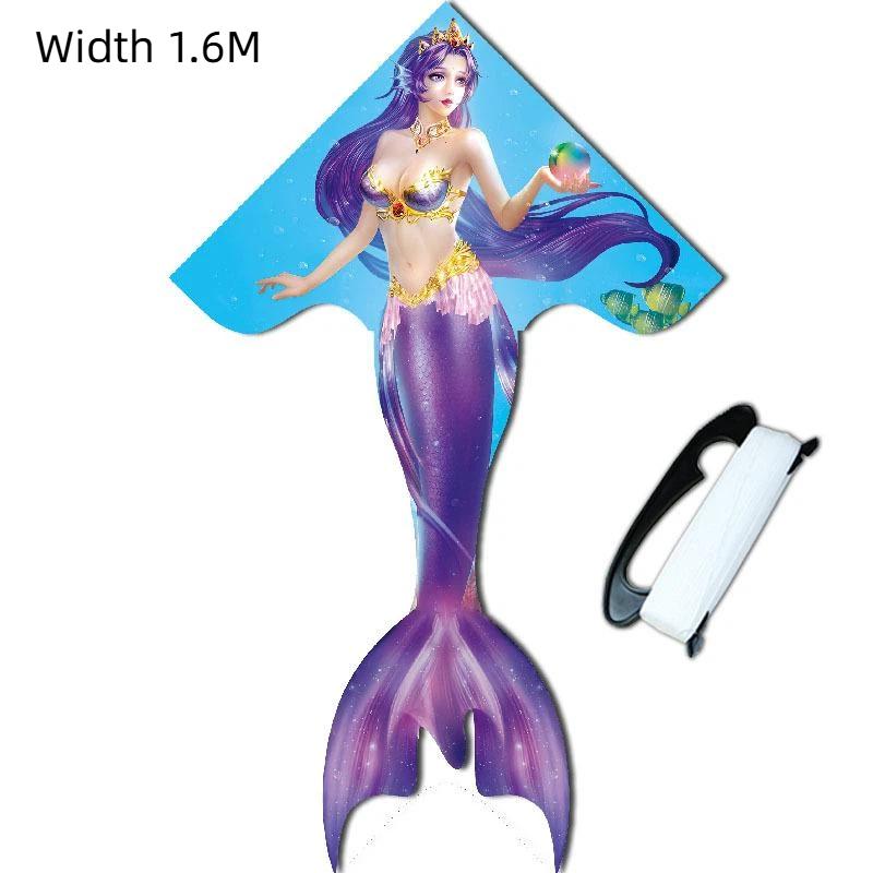 Mermaid Kite Large Cartoon Mermaid Tail Kite Easy To Fly For Adults Kids Beach Park Outdoor Activities Family Trips