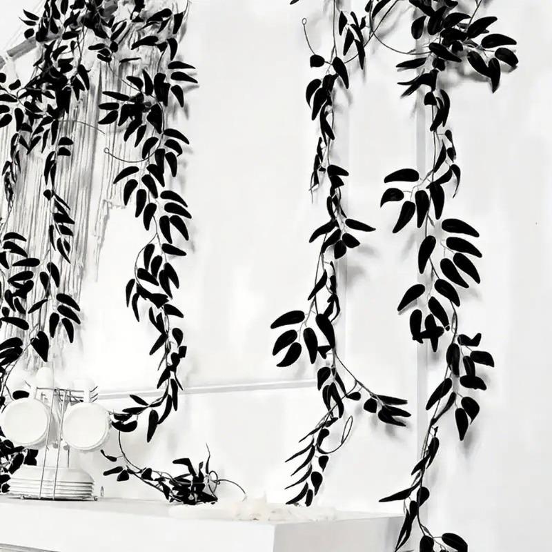 Simulated Artificial Willow Leaf and Vine Halloween Dark Vine Shopping Mall Home Decoration and Arrangement Props