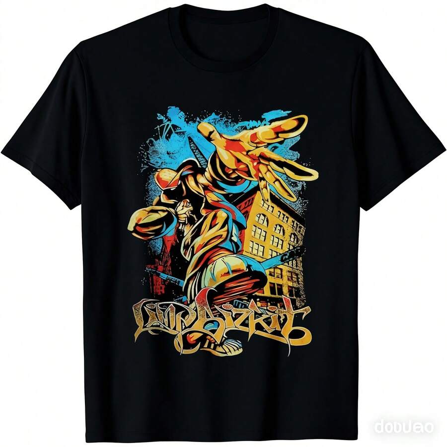 

Limp Rock Bizkit Band Unisexs Short Sleeve TShirt Soft Cotton Graphic Tee Crewneck Tops Fashion Shirts 4XL