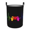 Video Game Controller Heartbeat Laundry Hamper Large Storage Basket Gamer Gaming Kids Nursery Toy Organizer