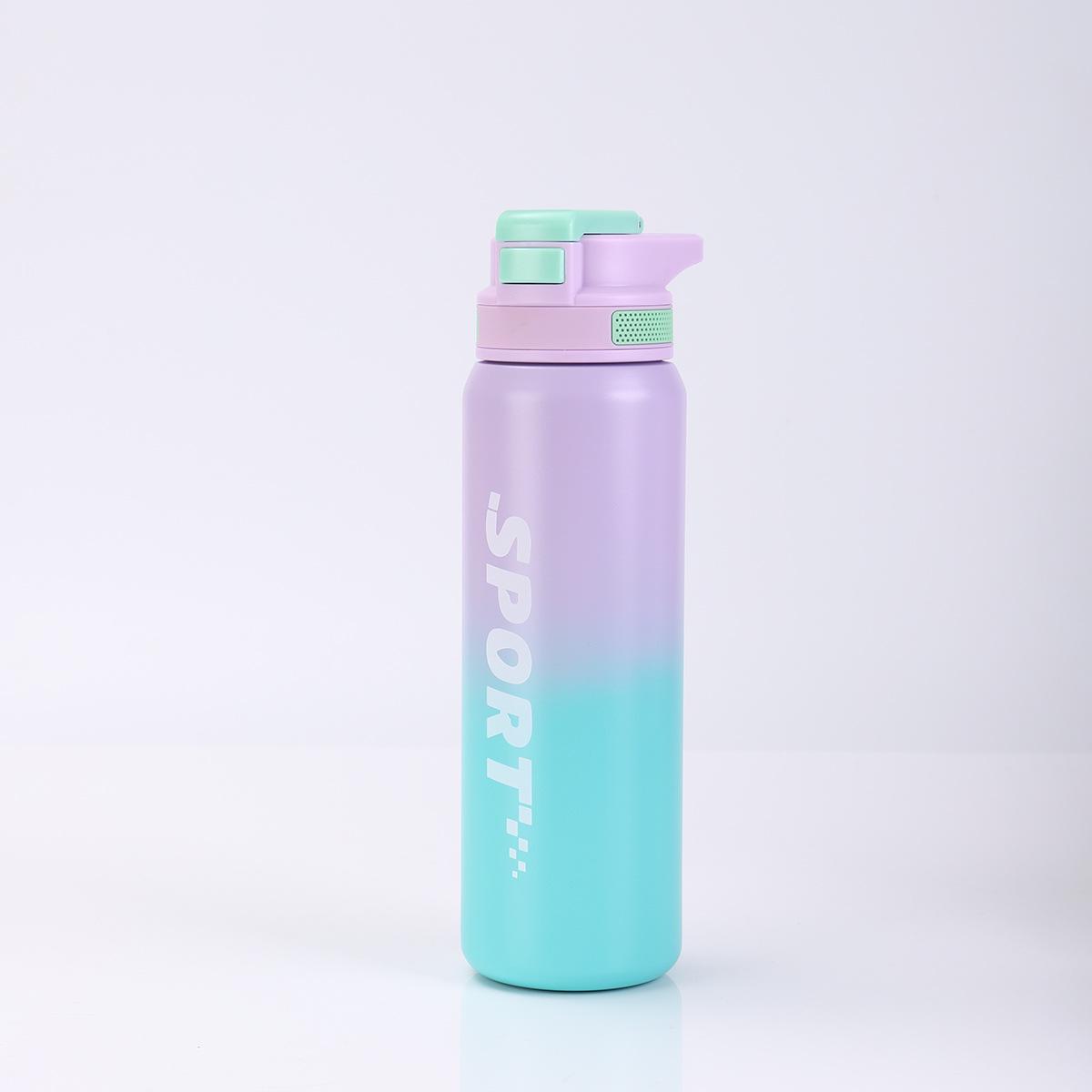 

Children s Stainless Steel Insulated Water Bottle with Straw, 316 Stainless Steel, Large Capacity, Portable Sports Cup 600ml Gradient Print