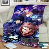 Warm Comfortable Blanket Jujutsu Kaisen Print Flannel for Bedrooms, Sofas, Beds, Chairs, Picnics, Travel
