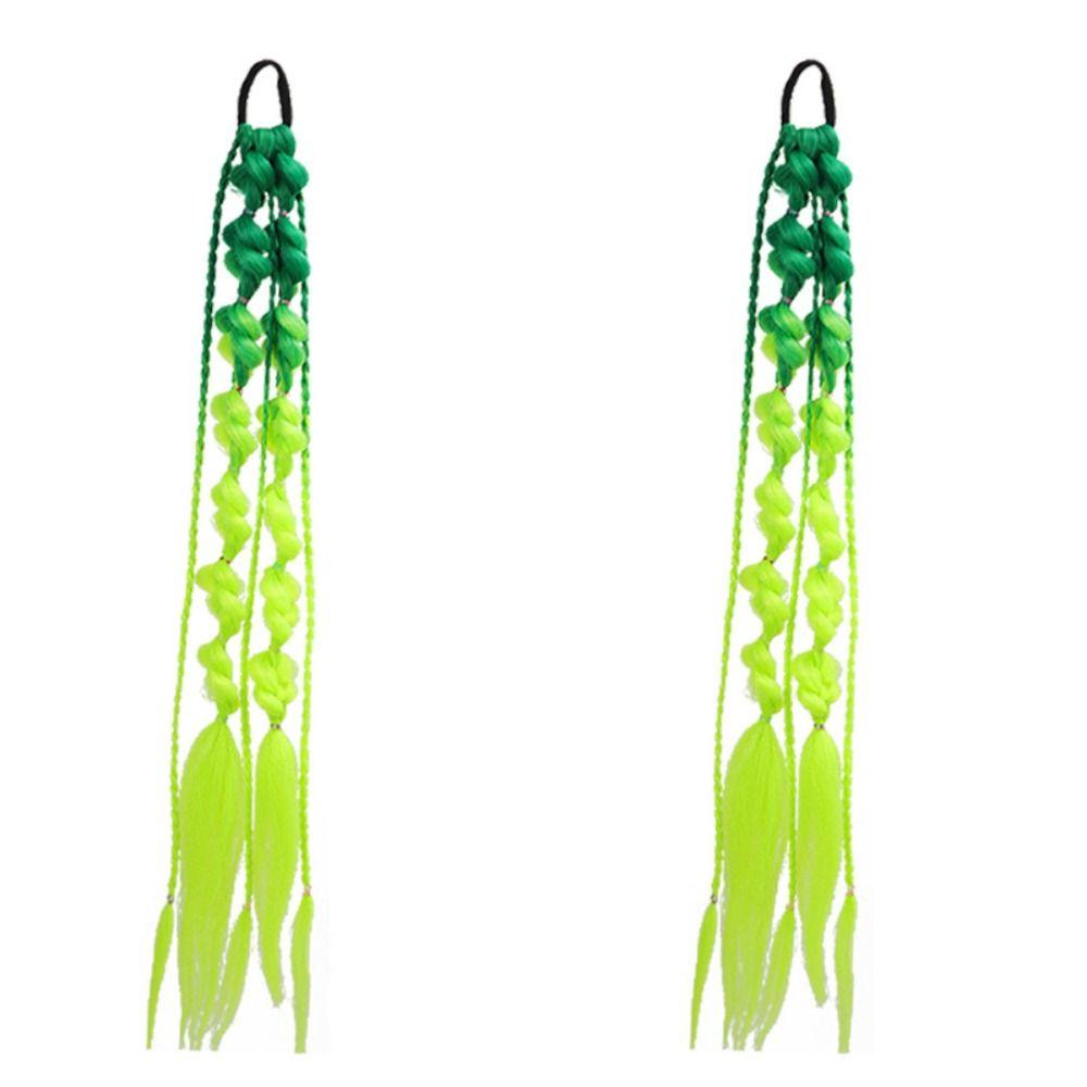 2PCS Colorful Twist Braid Bulk Lantern Braid Braided Ponytails Natural Bubble Jumbo Braid Daily
