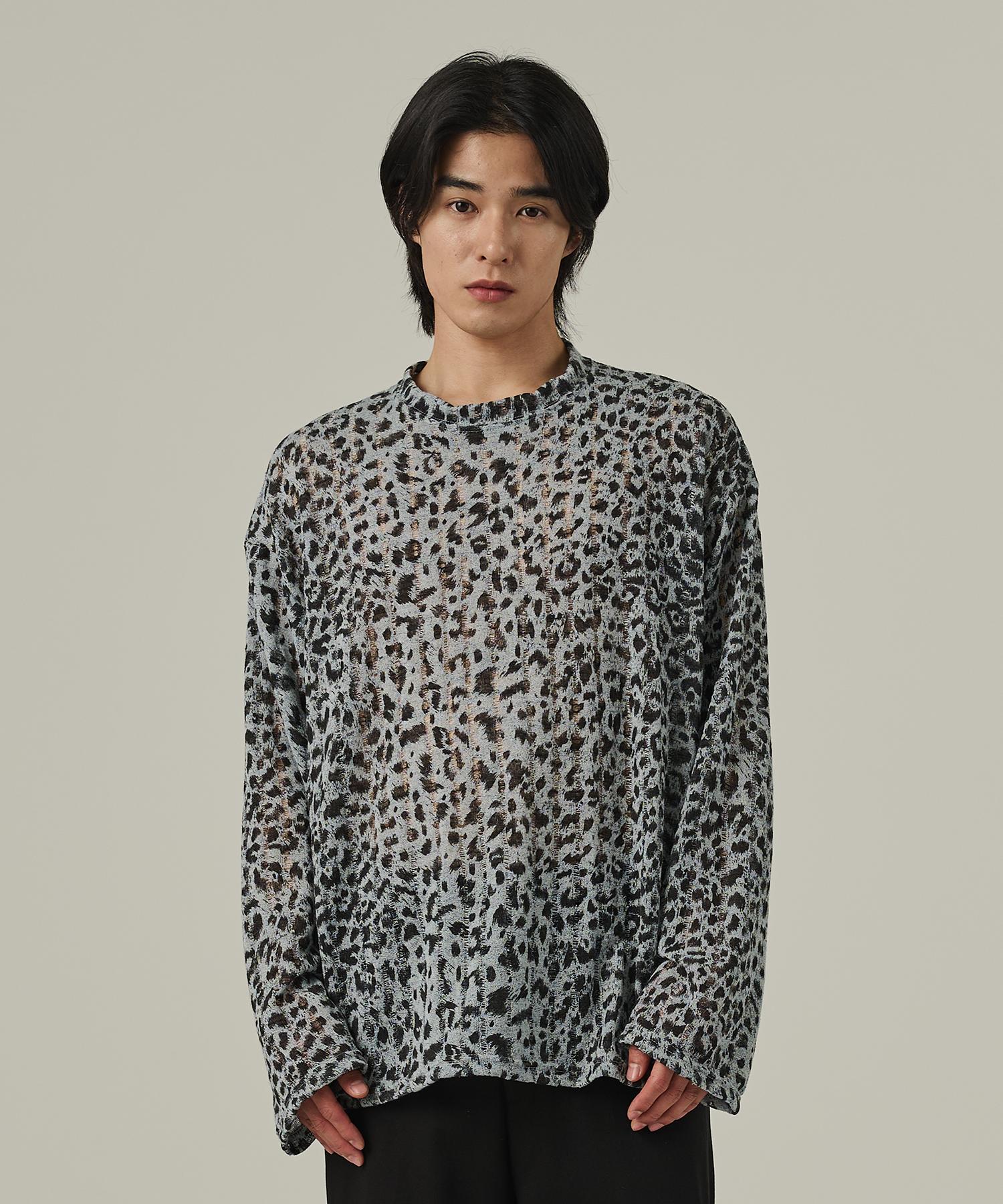 Analog Mood Round Net Long Sleeve Knit (Blue) Free