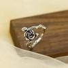 Chao Xiaobai Retro Aged Rose 925 Sterling Silver Ring - Simple and Elegant Japanese-Korean Design