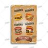 Burger Sign Best in Town 100% Beef BBQ Vintage Decor Hotdogs Kitchen Decorations Wall Plaque Retro Decor Vintage Food Sign