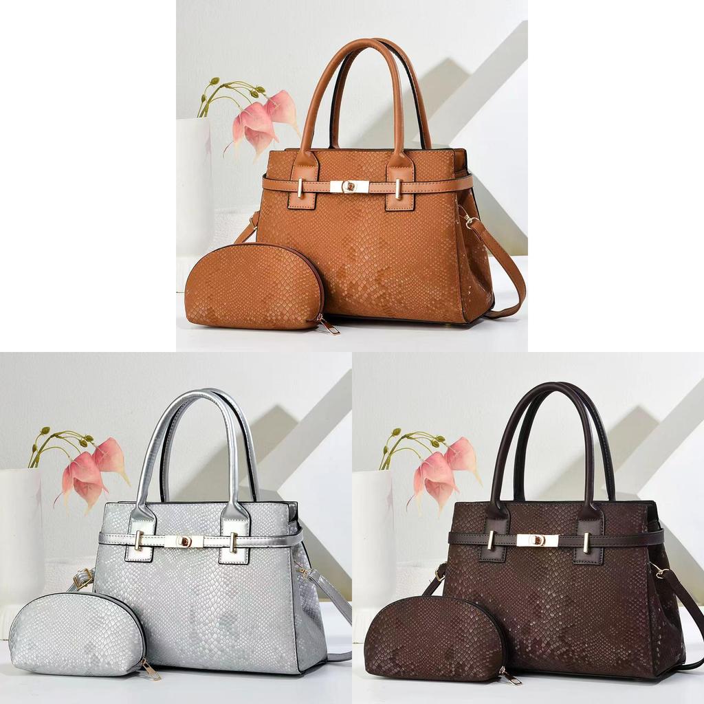 Cross Border Fashion Pu Double Compartment Tote Bag For Daily Use