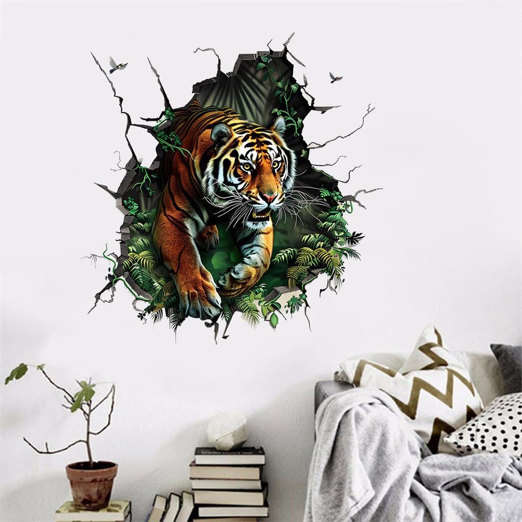Fierce Tiger Wall Stickers for Kids Room Kindergarten Wall Decoration Removable Easy To Apply