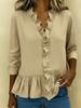 ebay spring and summer European and American new long-sleeved ruffle shirt women's shirt