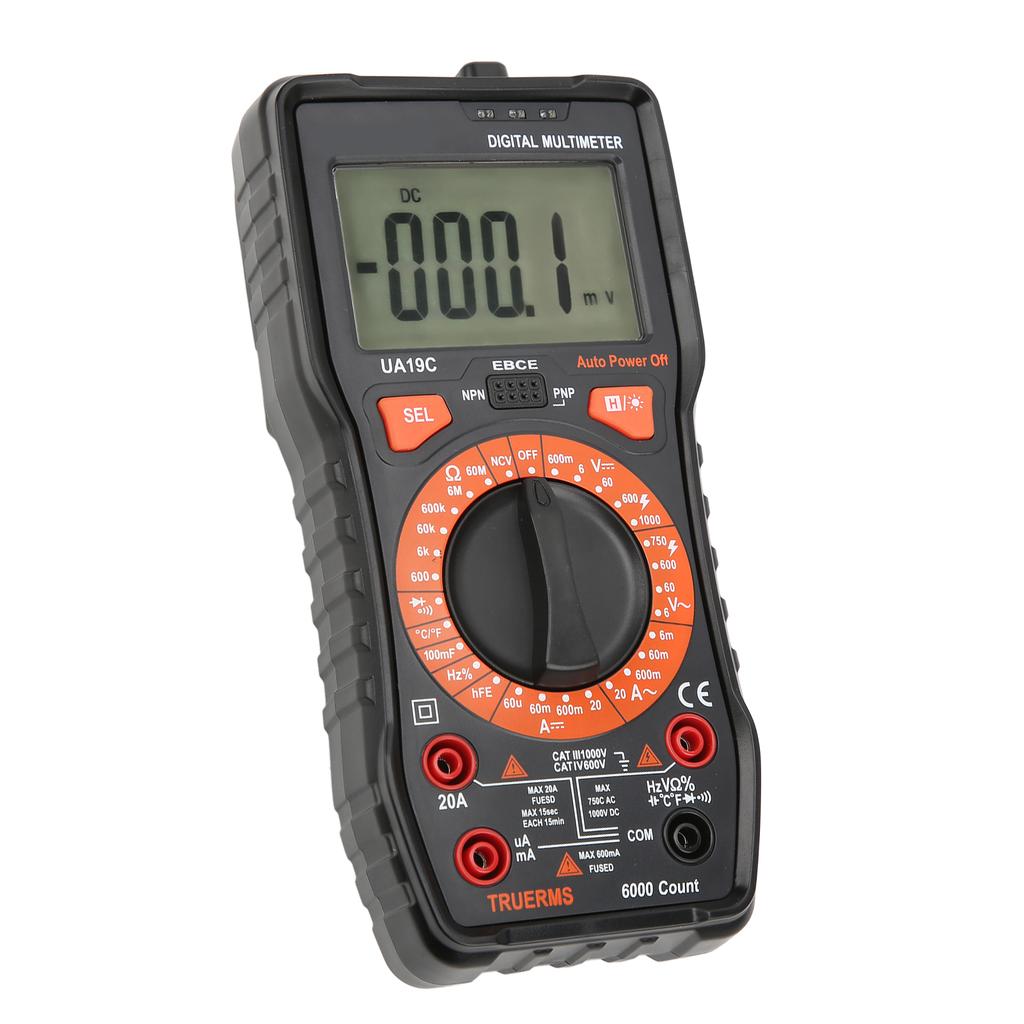 UA19C 20A 1000V LCD Electrical Meter Digital Multimeter with High Accuracy and Buzzer Portable and Multifunction for