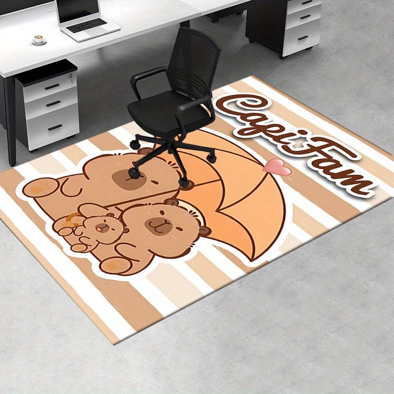1pc Capibara Office Carpet Soft Polyester Entrance Carpet Washable Non Slip Machine Washable Indoor