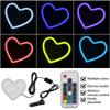 Heart-shaped seven-color neon car interior decoration atmosphere light decoration car window LED atmosphere light