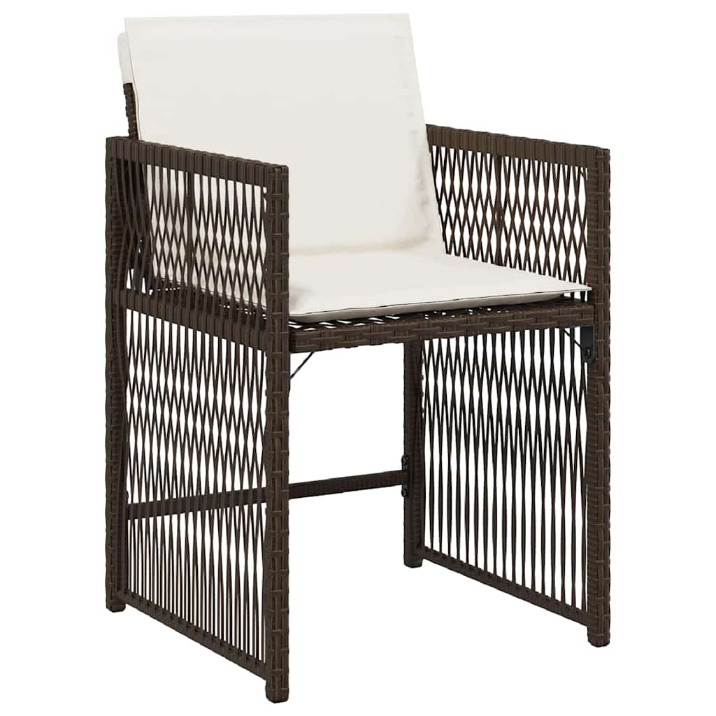 Garden Dining Set 9 Pcs Brown Poly Rattan