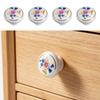 8Pcs Ceramics Single Hole Round Knob European Orchids Furniture Drawer Knob For Cabinet Drawer Closet Dresser
