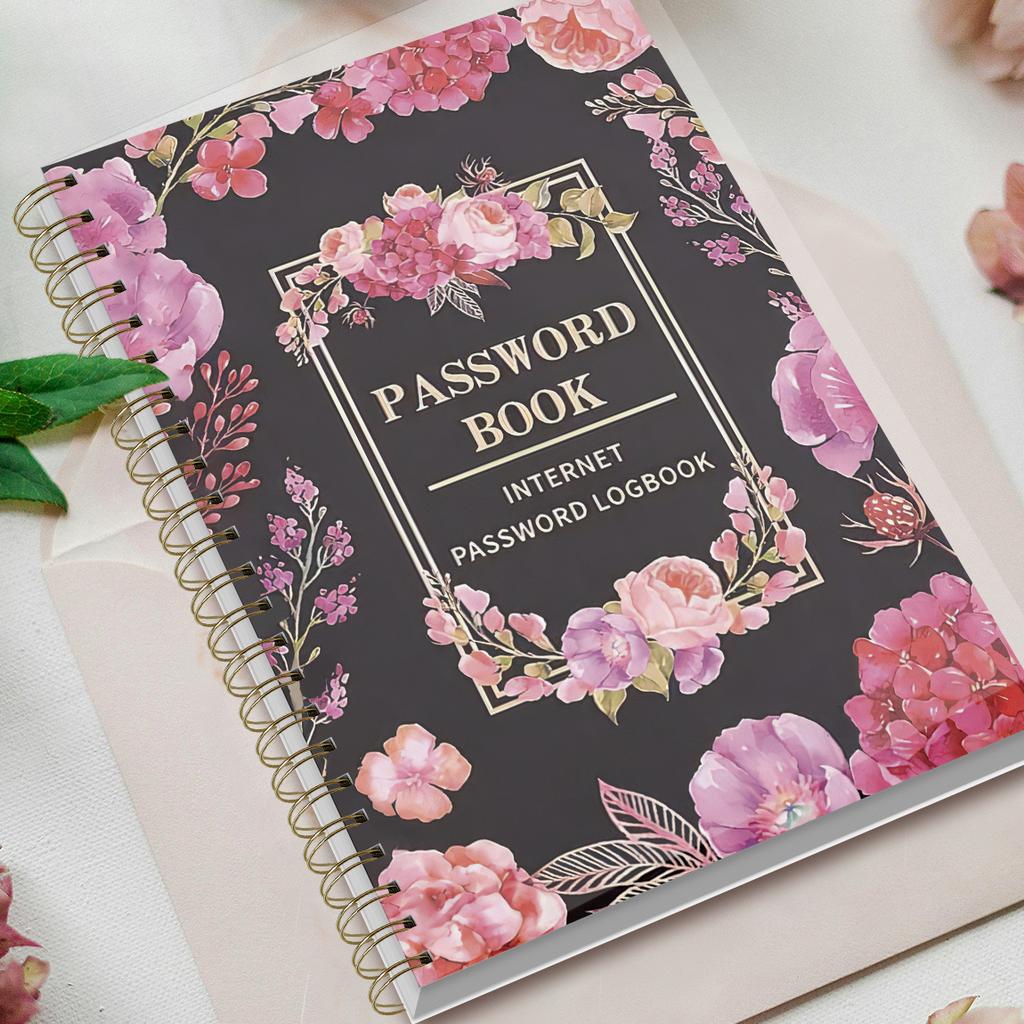 A5 Passwortbuch, Internetkonto- und Website-Login-Organizer, Notizbereich, Perfektes Passwortjournal zur Verwaltung der Cybersicherheit