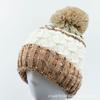 European and American Jacquard Wool Hat for Women, Warm and Cold-proof In Winter, Piled and Thickened Head Warmer, Color Knitted Hat