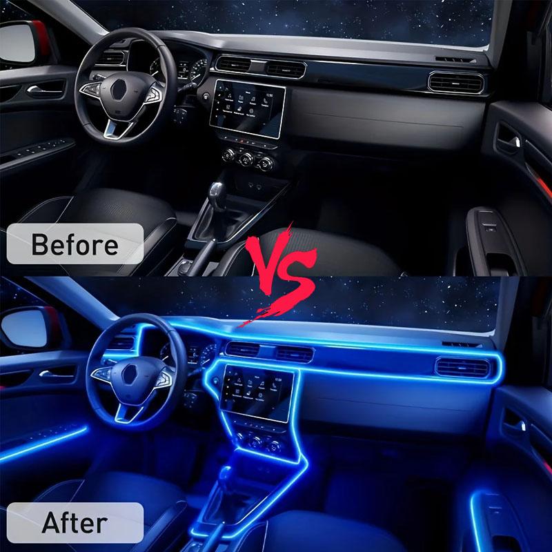 5M Car Interior LED Strip Lights Remote USB Control Car Neon Lights Multicolor Car Decoration Light Strip RGB Atmosphere Light