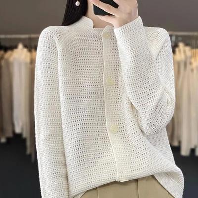 Pullover Mantel Strickjacke für Damen Herbst Winter Einfarbig Locker Langärmlig Strickpullover Mantel
