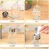 2pcs 80 Ml Clear Pump Dispenser Bottle with Metal Flip Cover Glass Nail Polish Remover Push Down Dispenser Bottle Refillable Push Down