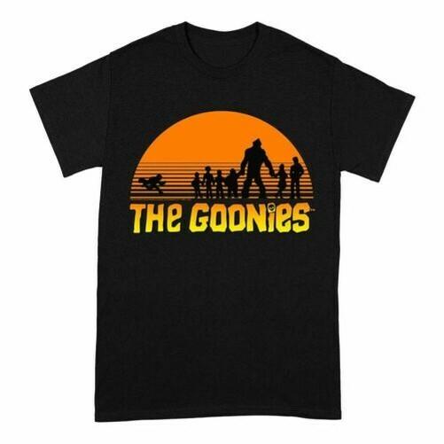 Mens The Goonies Sunset Group Black Crew Neck T-Shirt XL