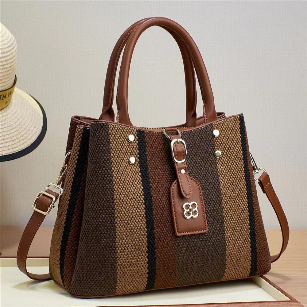 New women's bag bag texture handbag messenger bag shoulder bag embossed cross-border women's bag large-capacity contrasting color bags