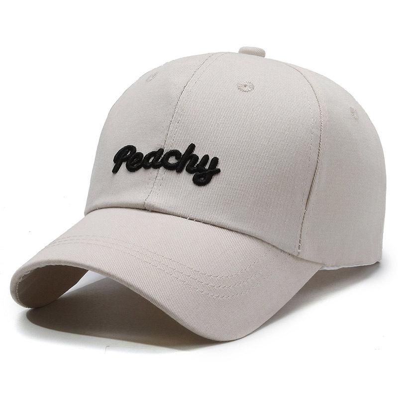 Sweet Peachy Letter Embroidery Baseball Hat For Women Korean Girl Peaked Cap Outdoor Soft Cotton Snapback Sun Visors Hat