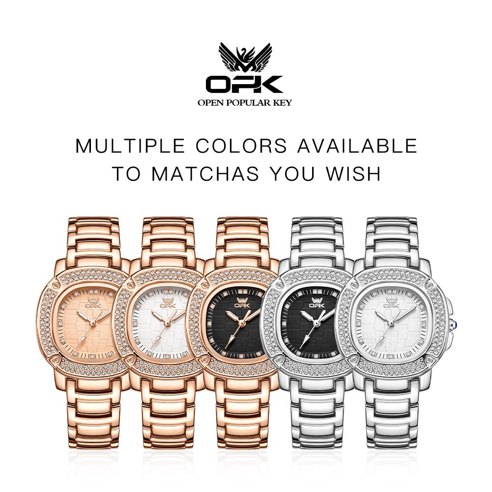 OPK 6084 Woman Watch Elegant Luxury Diamond Bezel Original Quartz Ladies Watch Fashion Waterproof Elegant Wrist Watch For Women