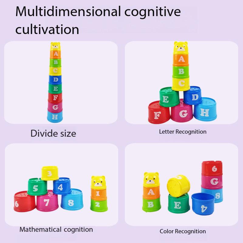 Hot Stacking Cups Fold Cup Early Education Sensory Puzzle Toy Learning While Playing Multi-Cognition Indoor Outdoor Water Play