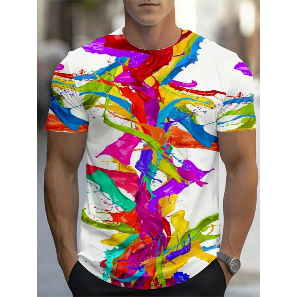 3D Digitaldruck T-Shirt Teenager Herren Kurzarm Oberteil Vielseitig Atmungsaktiv